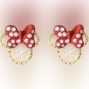 ‼️Minnie Mouse Head Design Stud Earrings Alloy Simple Leisure Style